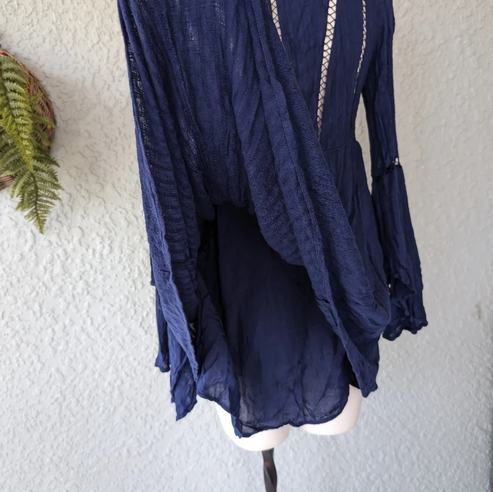 Free People Romeo Peakaboo Mini Dress blue size‎ s/p